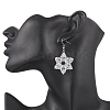304 Stainless Steel Glass Snowflake Dangle Earrings EJEW-MZ00525-2