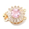 Brass Micro Pave Clear Cubic Zirconia Box Clasps KK-E052-01A-G02-1