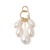 Natural Cultured Freshwater Pearl Rice Beaded Pendants PALLOY-JF04817-1