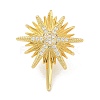 Brass Micro Pave Clear Cubic Zirconia Stud Earrings KK-B124-13G-4