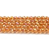 Electroplate Transparent Glass Beads Strands GLAA-H021-01A-FR06-2