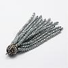 Electroplate Glass Bead Tassel Big Pendants EGLA-P023-14-2