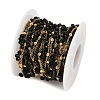 Glass & 304 Stainless Steel Cable Chain Beaded Chains SA-CBAD321-03E-2
