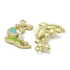 Rack Plating Alloy Enamel Pendants PALLOY-F312-12G-2