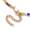 Flower Imitation Pearl Glass Seed & Acrylic Beaded Necklaces NJEW-JN04676-5