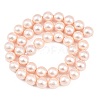 Wrinkle Textured Shell Pearl Beads Strands BSHE-E016-10mm-09-2