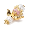 Pearlized Glass Pearl & Glass Pendants PALLOY-MZ00978-01-4