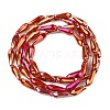 Electroplated Opaque Glass Beads Strands X-EGLA-L015-FR-B24-01-3