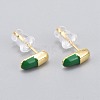 Brass Enamel Stud Earrings EJEW-L231-66-2