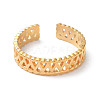 Ion Plating(IP) 304 Stainless Steel Hollow Wave Open Cuff Rings RJEW-D006-09G-2