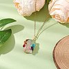 Chakra Yoga Gemstone Pendant Necklaces NJEW-JN05083-02-2