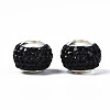 Handmade Polymer Clay Rhinestone European Beads RB-N053-001-02-2