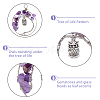 SUPERFINDINGS 7Pcs 7 Styles Owl Alloy Chip Beads Copper Wire Wrapped Pendant Sets FIND-FH0006-75-4