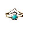 Alloy and Synthetic Turquoise Finger Rings FS-WG19095-01-5
