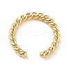 Rack Plating Brass Twist Rope Shape Open Cuff Rings for Women X-RJEW-Q777-01G-1