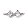 Brass Pave Clear Cubic Zirconia Connector Charms CU-CBA3D76-02P-1