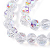 Electroplate Transparent Glass Beads Strands X-EGLA-N002-34C-C03-3