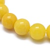 Natural Yellow Jade Bead Stretch Bracelets BJEW-K212-C-038-3