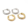 Clear Cubic Zirconia Hinged Hoop Earrings EJEW-F288-09-1