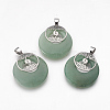 Natural Green Aventurine Pendants KK-F751-B13-1