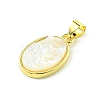 Rack Plating Brass Pave Natural Shell Pendants KK-A204-01A-03G-2