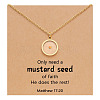 Flat Round 201 Stainless Steel Mustard Seed Pendant Necklaces for Women WG511AE-09-1