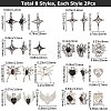 16Pcs 8 Style Rack Plating Alloy Glass Pendants FIND-SC0005-03-2