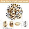 80Pcs 2 Colors Electroplated Natural Cowrie Shell Beads BSHE-PA0001-06-2