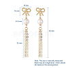 Bowknot Tassel Brass Dangle Ear Studs EJEW-JE03754-4