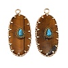 Natural Tiger Eye & Synthetic Turquoise Carved Pendants GG-CBA5963-02D-1