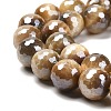Electroplated Natural Tiger Eye Round Beads Strands G-L598-A04-03-4
