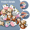 Globleland 20Pcs 5 Style Cow Head Food Grade Silicone Beads SIL-GL0001-01-4