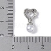 Rack Plating Brass Micro Pave CLear Cubic Zirconia Pendants KK-E110-01P-3