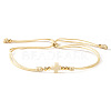 Adjustable Brass & Acrylic Beads Slider Bracelets NV0249-6-1