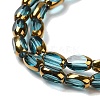 Electroplate Transparent Glass Beads Strands EGLA-Q127-A01-01B-3