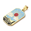 Ion Plating(IP) 304 Stainless Steel Enamel Pendants STAS-Q003-01G-08-3
