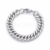 Tarnish Resistant Men's 304 Stainless Steel Diamond Cut Cuban Link Chain Bracelets X-BJEW-L673-002A-P-1
