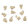 Brass Micro Clear Cubic Zirconia Charms ZIRC-F120-031G-2