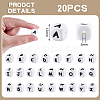 20Pcs White Cube Letter Silicone Beads 12x12x12mm Square Dice Alphabet Beads with 2mm Hole Spacer Loose Letter Beads for Bracelet Necklace Jewelry Making JX432J-2