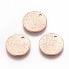 Ion Plating(IP) 304 Stainless Steel Textured Pendants STAS-I098-01-12mm-RG-3