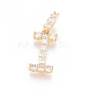 Golden Plated Brass Micro Pave Clear Cubic Zirconia Pendants ZIRC-L093-01I-1