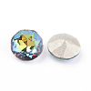 Pointed Back & Back Plated Glass Rhinestone Cabochons RGLA-J012-8mm-001VM-2