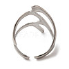 304 Stainless Steel Open Cuff Ring RJEW-C068-05A-P-3