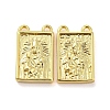 Rack Plating Brass Rectangle Charms with 2 Loops KK-Q804-28G-1