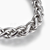 304 Stainless Steel Wheat Chain Bracelets BJEW-P239-03B-2