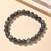 Natural Larvikite Bead Stretch Bracelets X-BJEW-K212-B-046-2