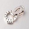 Brass Micro Pave Cubic Zirconia Fold Over Clasps ZIRC-M044-P-RS-2