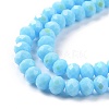 Electroplate Opaque Solid Color Glass Beads Strands EGLA-A034-P1mm-L11-3
