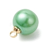 Baking Paint Pearlized Glass Pearl Round Charms PALLOY-JF04787-5
