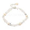 Natural Quartz Crystal Rock Crystal Chips Beaded Bracelets BJEW-M315-02P-1